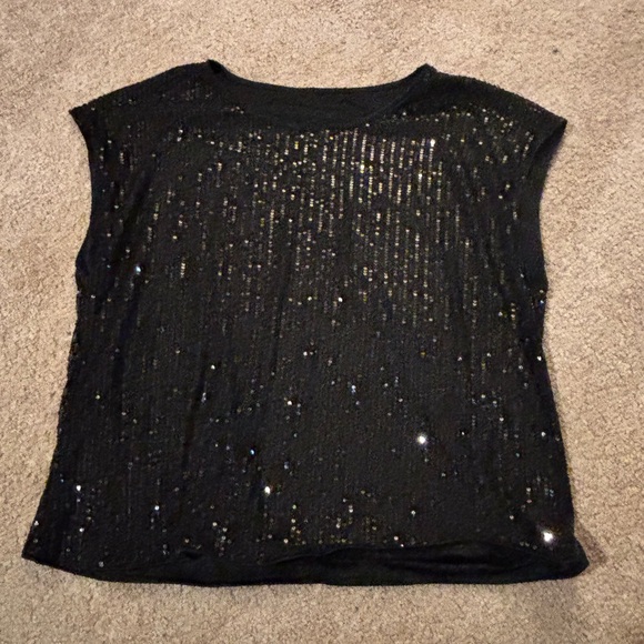 SHEIN Tops - SHEIN Black Sequin Tank Top